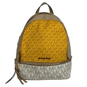 MICHAEL KORS Rhea Medium Color-Block Signature Logo Backpack EUC